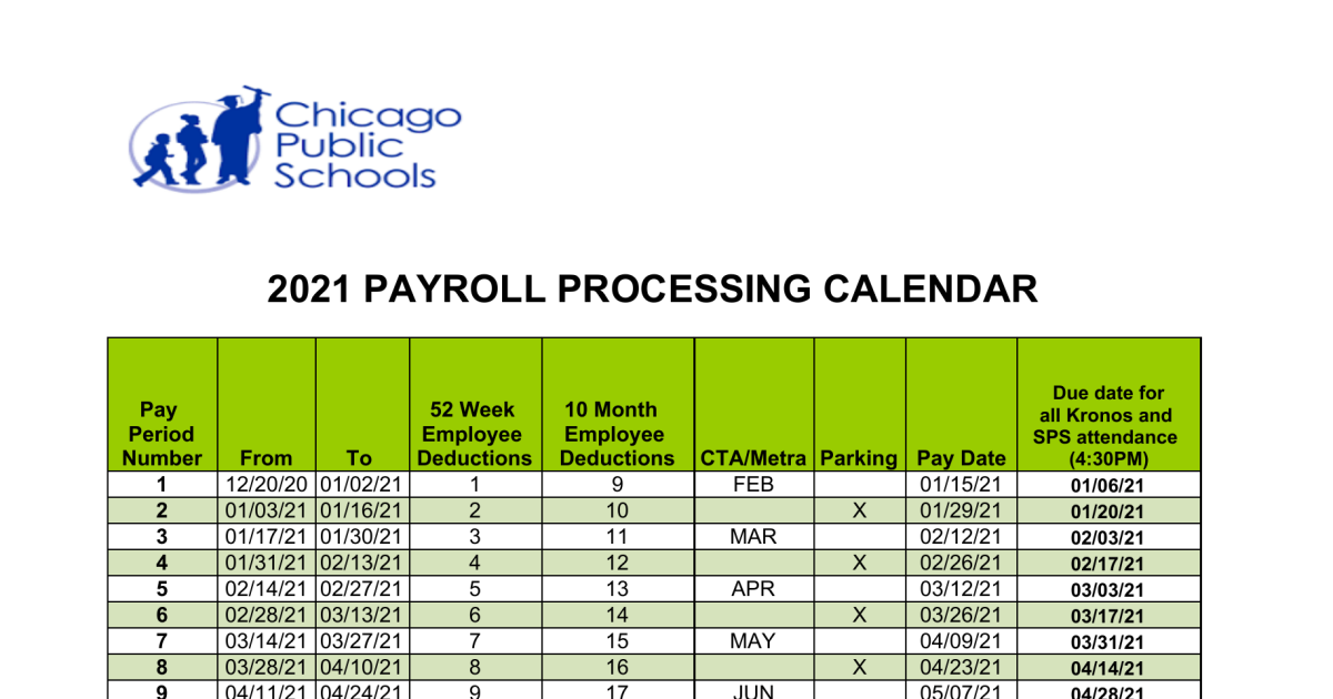Payroll Calendar Chicago Teachers Union