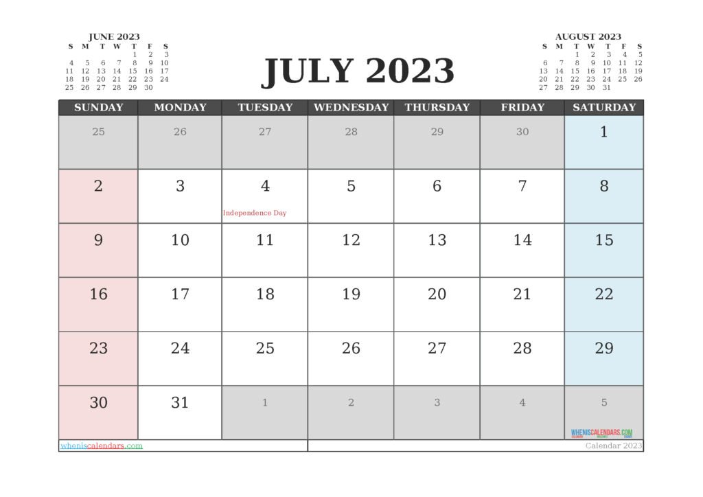 Printable August 2023 Calendar Free 12 Templates