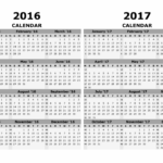 Printable Calendar 2016 2017 In 1 Page Free Printable 2019 Calendar