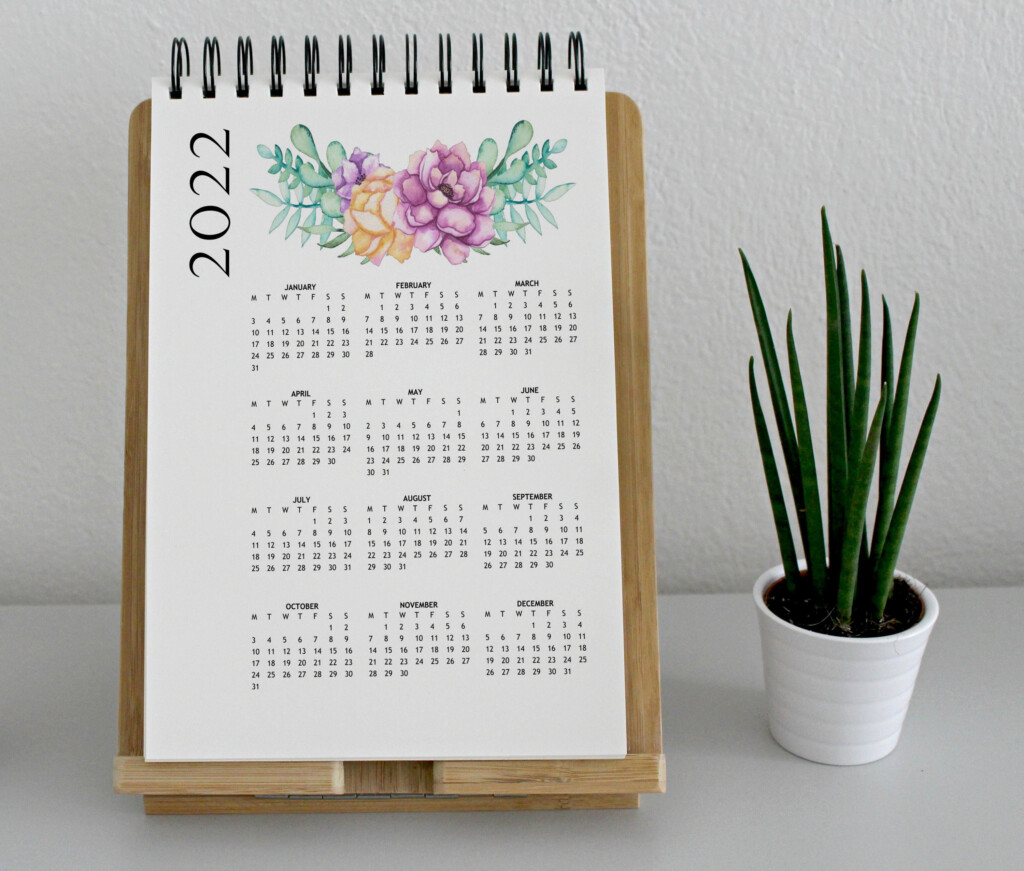 Printable Calendar 2021 2023 Watercolor Flower Yearly Calendar Etsy