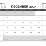 Printable December 2023 Calendar Free 12 Templates