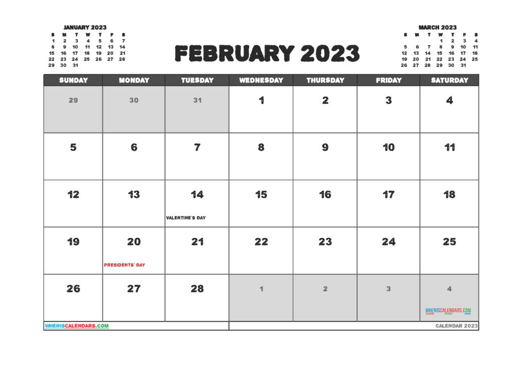 Printable February 2023 Calendar Free 12 Templates