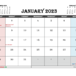 Printable January 2023 Calendar Free 12 Templates