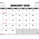 Printable January 2023 Calendar Free 12 Templates