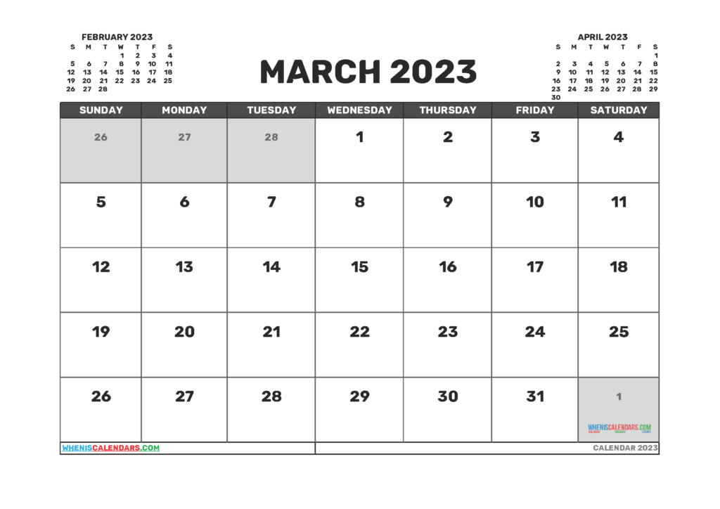 Printable March 2023 Calendar Free 12 Templates