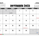 Printable November 2023 Calendar Free 12 Templates