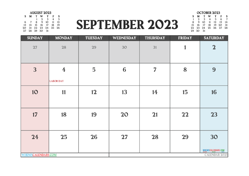 Printable September 2023 Calendar Free 12 Templates