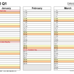 Quarterly Calendars 2022 Free Printable Excel Templates