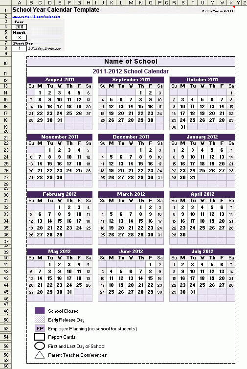 School Calendar Template 2015 2016 School Year Calendar