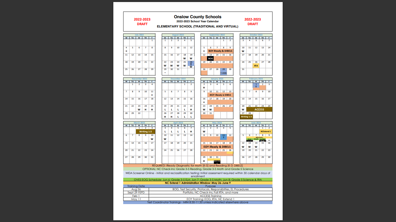 Durham Schools Year Round Calendar