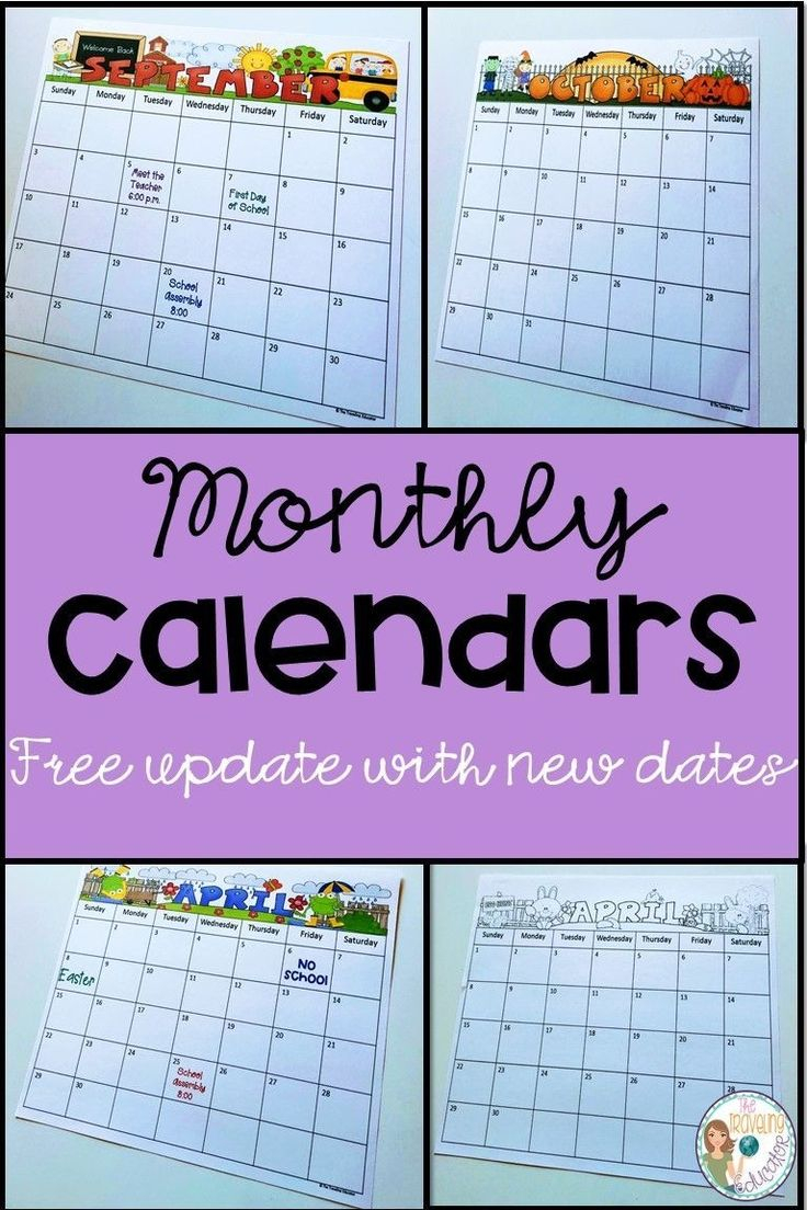 The Free Editable Monthly Calendar Teachers Teacher Calendar