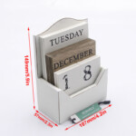 Wooden Shabby Chic Design Perpetual Calendar Rotating Blocks Date Month