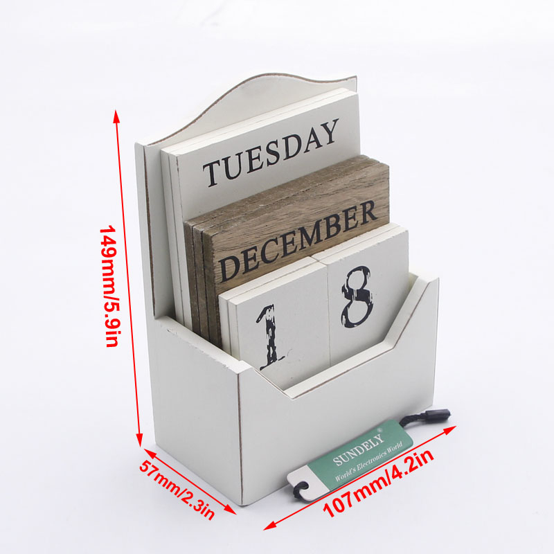 Wooden Rotating Calendar Twist Month Day Year