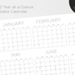 Year At A Glance Calendar 2022 Printable Calendar 2022 Large Etsy