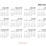 Yearly Calendar 2022 Free Download And Print