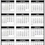 12 Month Calendar Template Printable Yearly Calendar Yearly Calendar