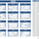 2020 Calendar Excel Templates Printable PDFs Images ExcelDataPro