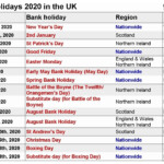 2020 Calendar Showing Bank Holidays Calendar Template Printable