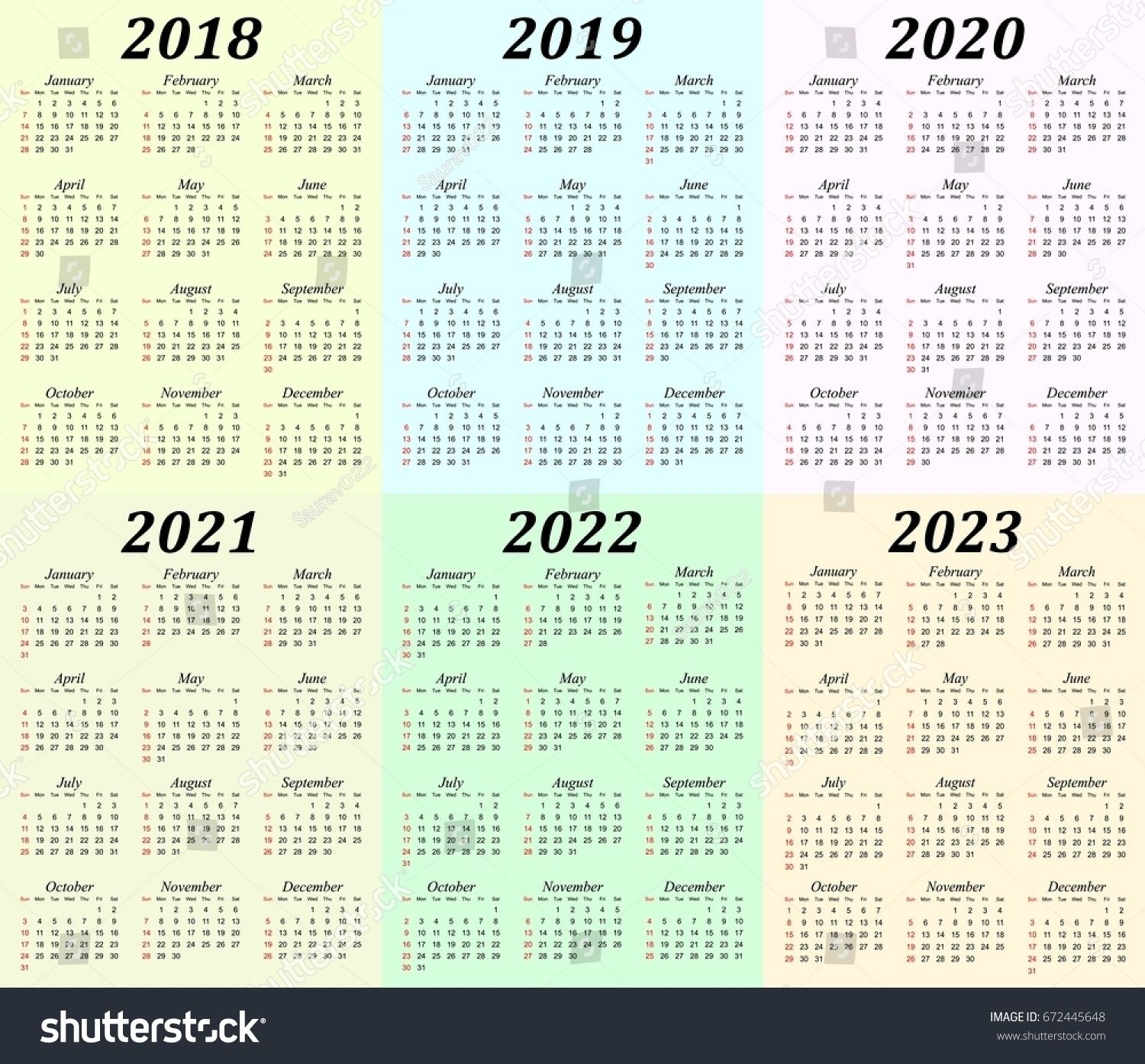 2020 To 2023 Calendars Printable Calendar Design Calendar Printables