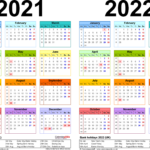2021 And 2022 Calendar Printable 2020Calendartemplates In Julian Day