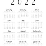 2022 Calendar Printable Cute Free 2022 Yearly Calendar Templates