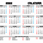 2022 United States Calendar With Holidays Year 2022 Calendar