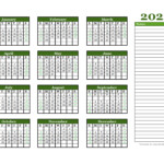 2022 Yearly Calendar With Blank Notes Free Printable Templates 2022