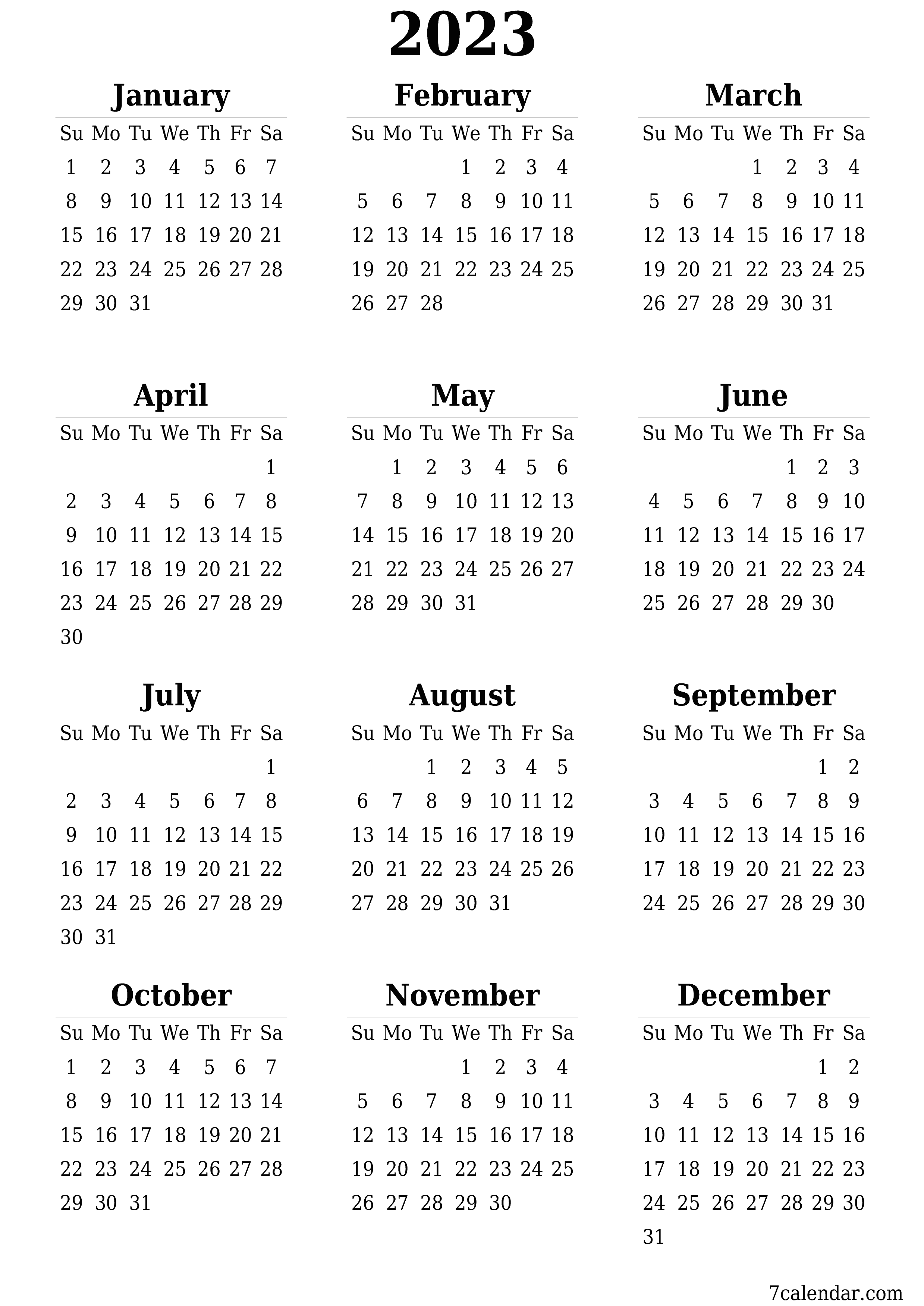 2023 2024 2025 2026 Free Printable Calendars And Planners PDF