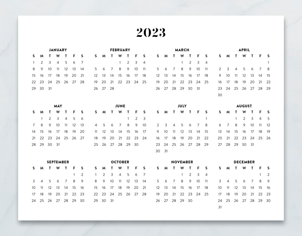 2023 Calendar 2023 Letter 2023 Landscape Year Calendar Etsy Singapore