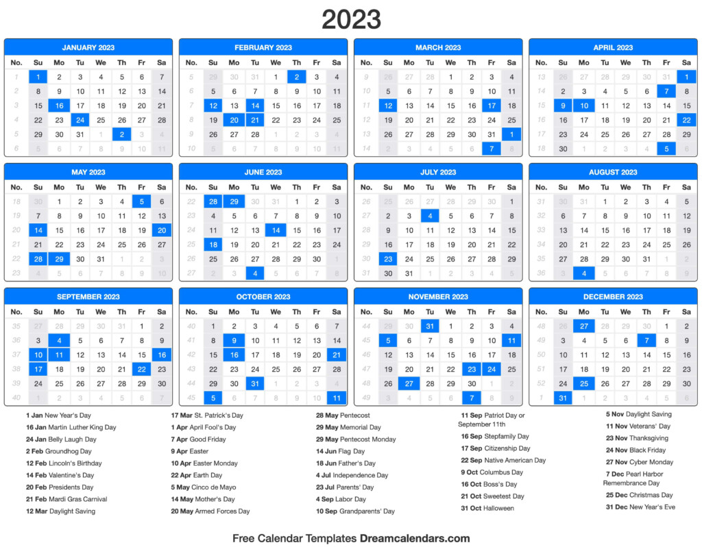 2023 Calendar Templates And Images 2023 Calendar Dominik Haney