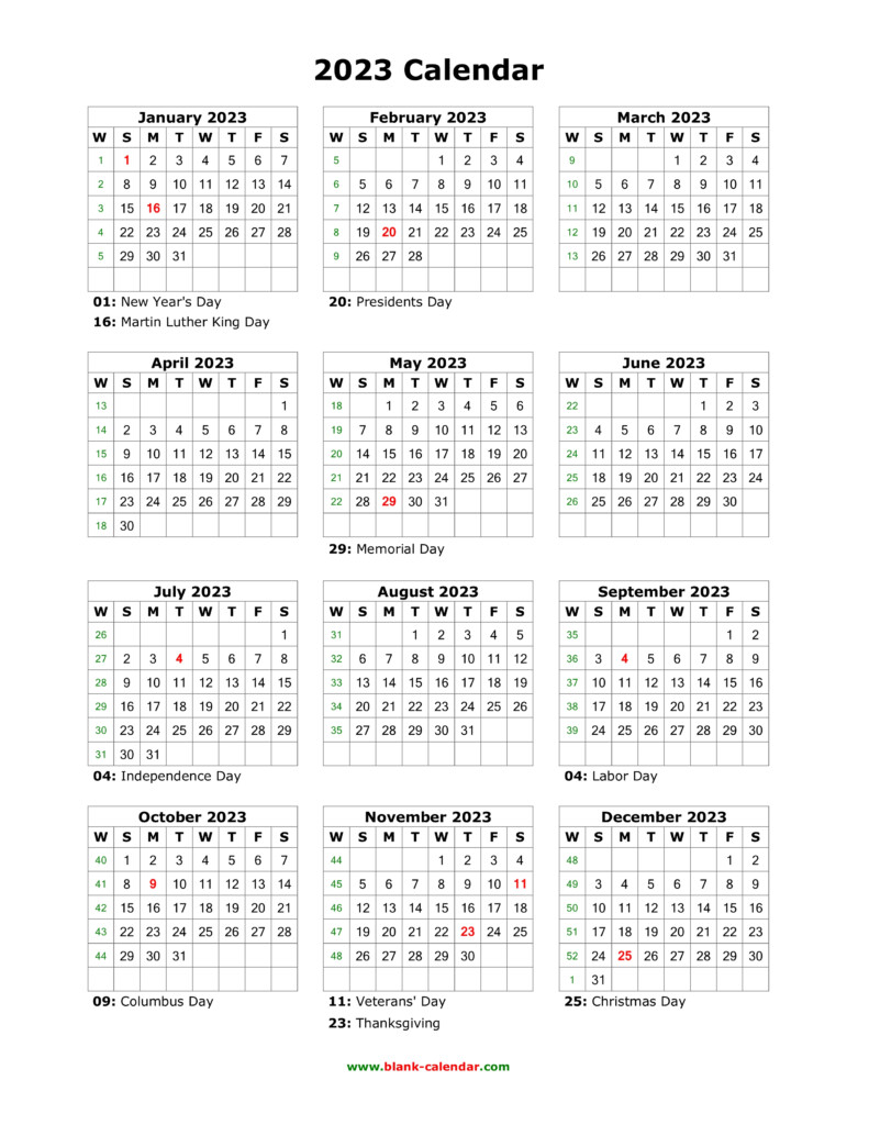 2023 Calendar With Federal Holidays Crownflourmills