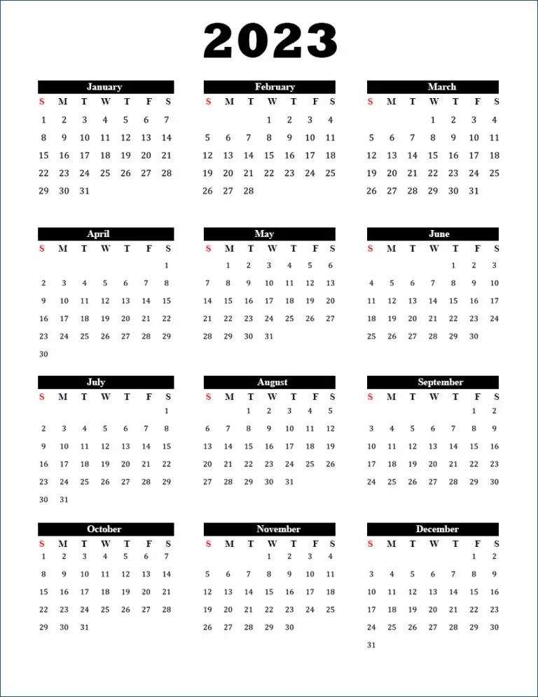 2023 Free Calendar Template FREE PRINTABLE TEMPLATES