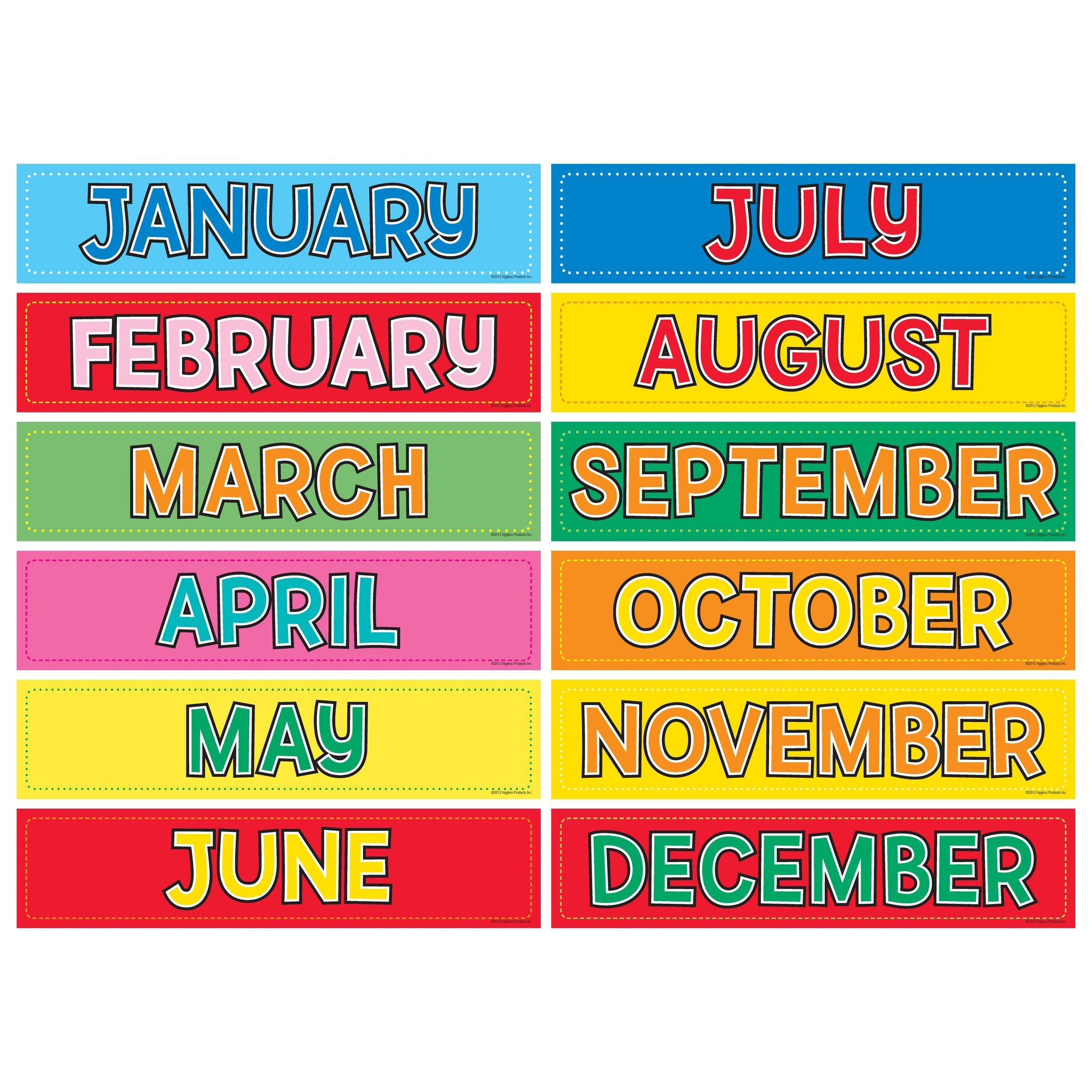 4 Pk Monthly Calendar Cards 12 Per Pk In 2021 Month Name In English