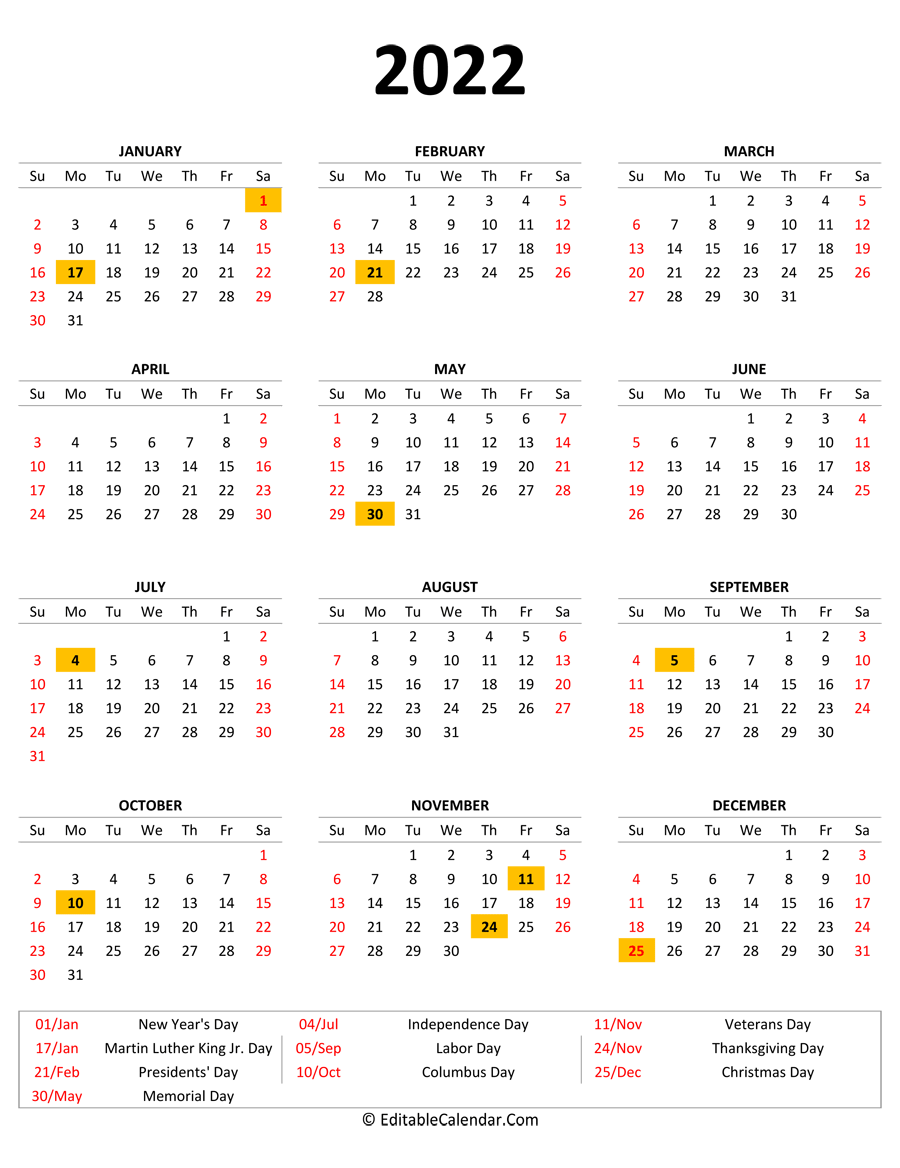 A3 Printable Calendar 2022 PRINTABLE CALENDAR 2021 - YearlyCalendars.net