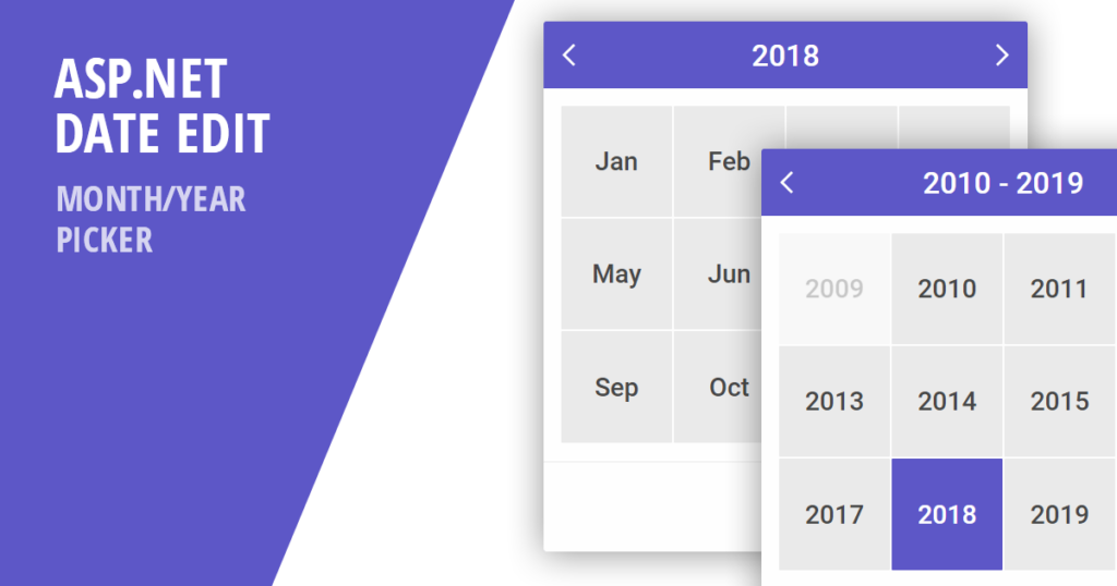 ASP NET And MVC DateEdit Calendar Month Year Picker