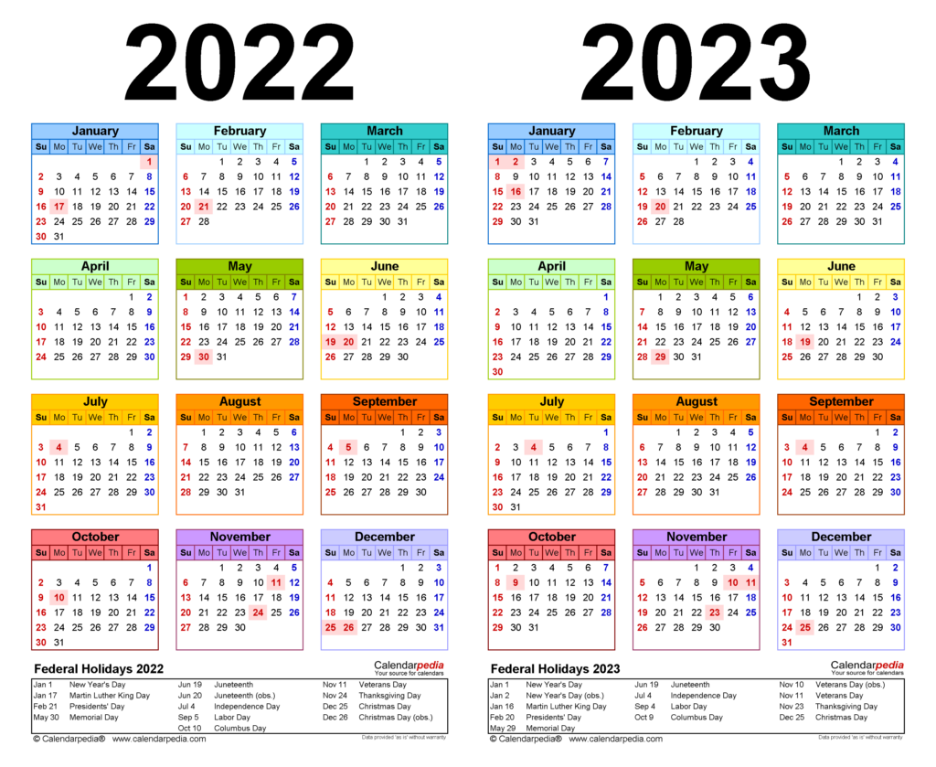 Awasome 2023 Calendar 2022 Calendar With Holidays Printable 2023