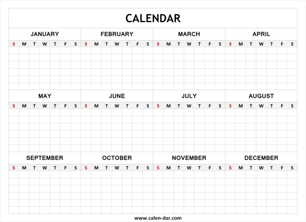 Blank Full Year Calendar Best Calendar Example