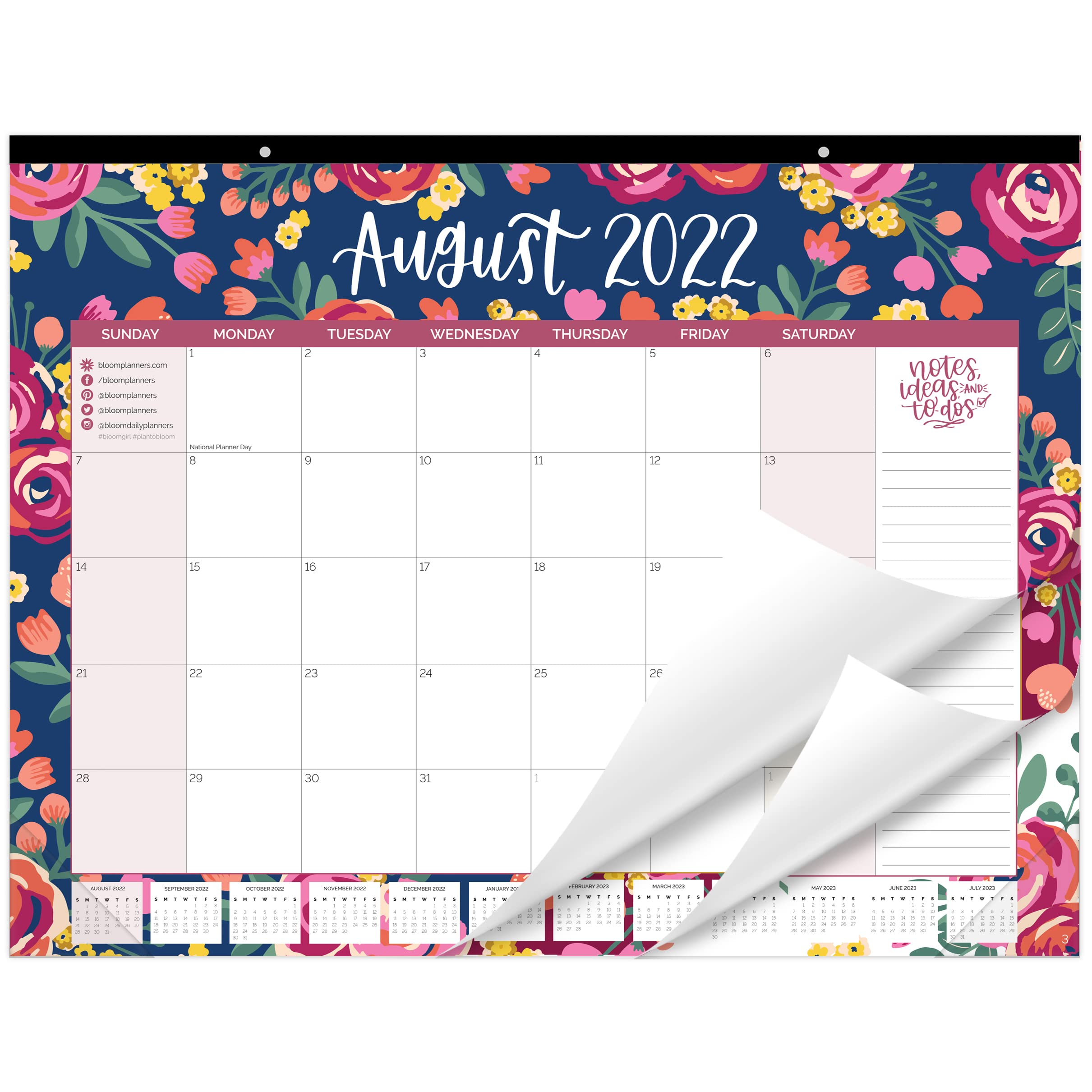 Buy Bloom Daily Planners 2022 2023 Academic Year Desk Wall Calendar
