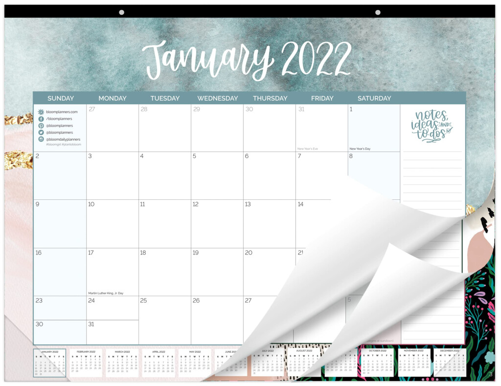 Buy Bloom Daily Planners 2022 Calendar Year Desk Wall Monthly Calendar 
