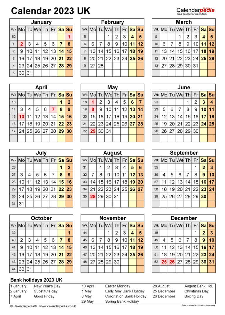 Calendar 2023 Uk Free Printable Microsoft Word Templates Calendar ...