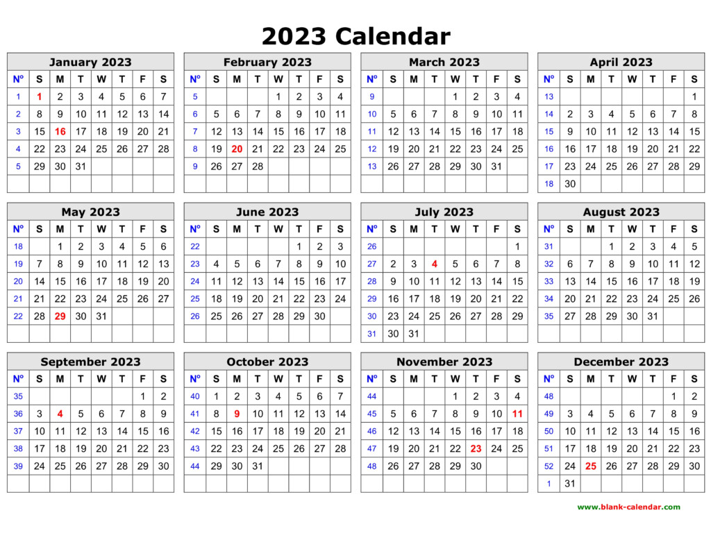 Calendar For 2023 Printable Crownflourmills