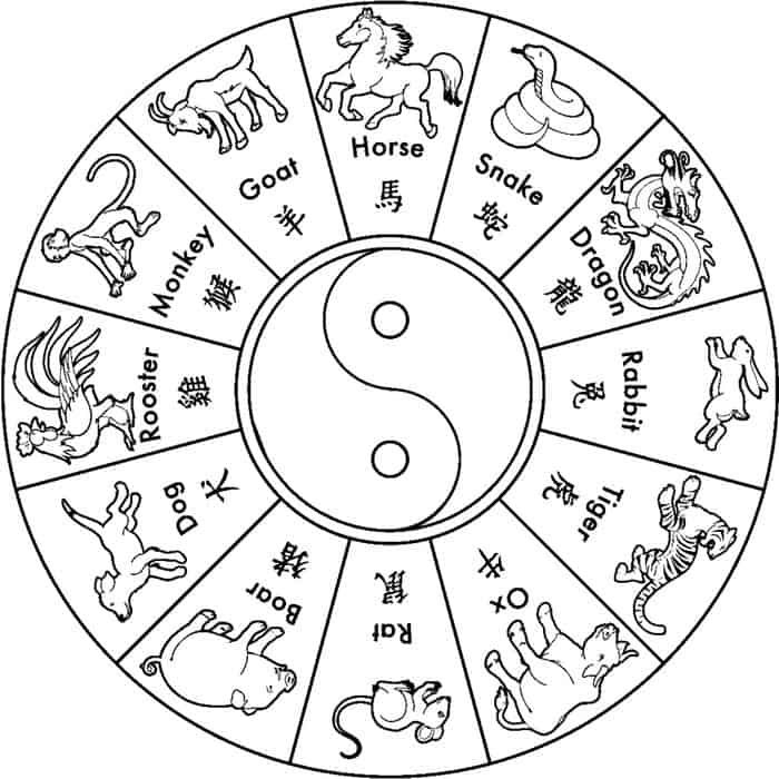 Chinese New Year Math Coloring Pages New Year Coloring Pages Zodiac 