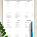 Download Printable Yearly Calendar Original Style PDF