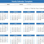 Excel Calendar At A Glance 2020 Calendar Template Printable Monthly