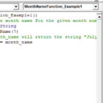 Excel VBA MonthName Function