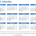 Free Full Year Printable Calendar 2021 Template Calendar Design