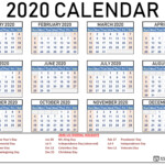 Free Printable 2020 Calendar 123Calendars