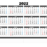 Free Printable Whole Year Calendar 2022 Template Calendar Design