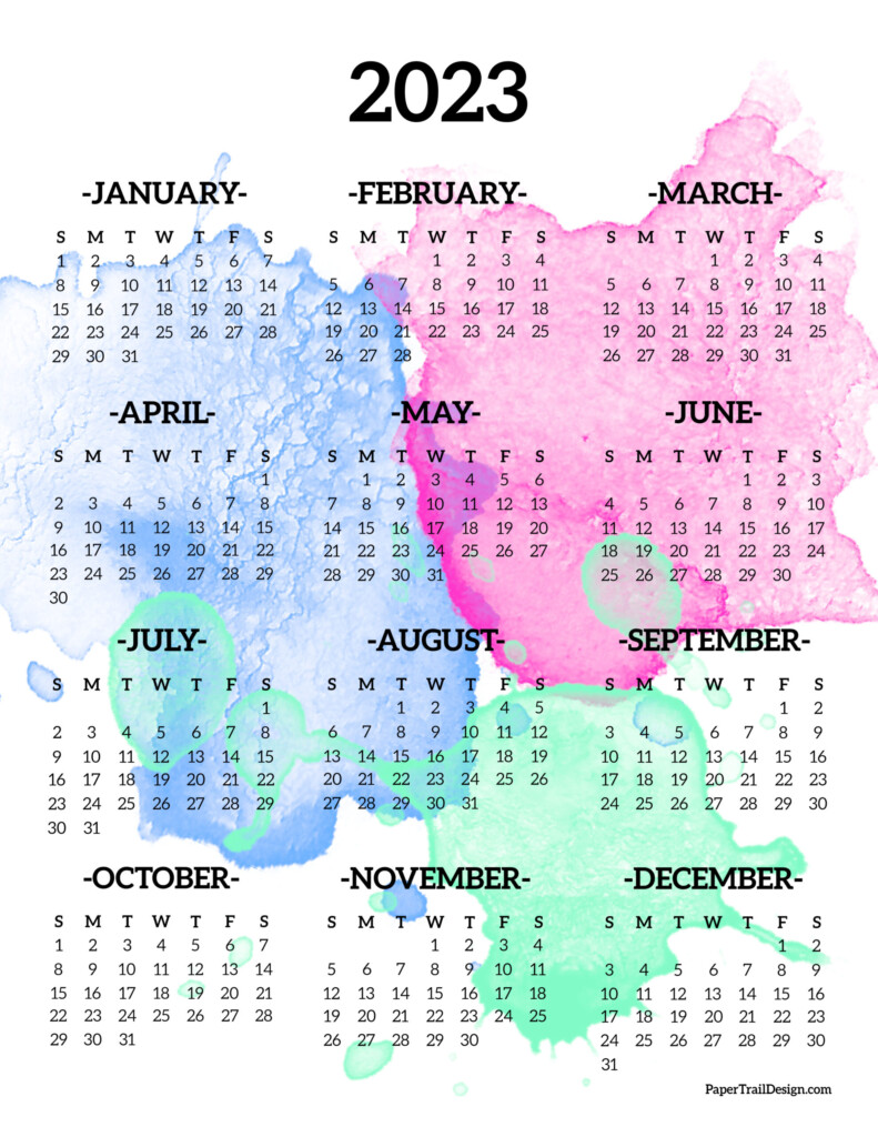 Free Printable Yearly Calendar 2023 Shopmall my