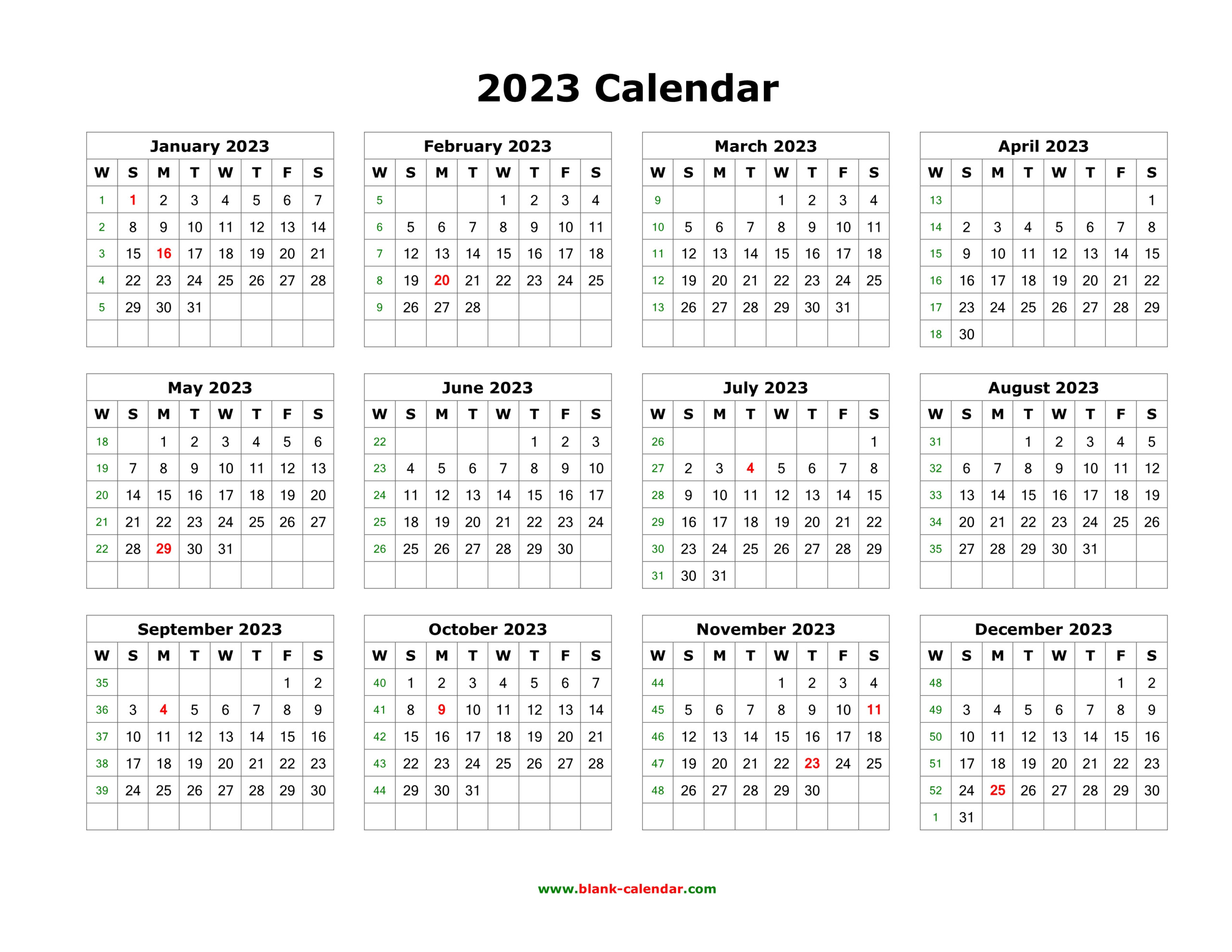 6 Month Calendar 2023 Free Printable